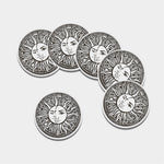 Bohemian Celestial Sun And Moon Print Leather Coaster Set
