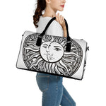 Bohemian Celestial Sun And Moon Print Leather Duffle Bag