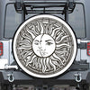 Bohemian Celestial Sun And Moon Print Leather Spare Tire Cover