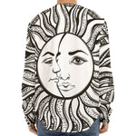 Bohemian Celestial Sun And Moon Print Long Sleeve Baseball Jersey