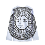 Bohemian Celestial Sun And Moon Print Long Sleeve Short Coat