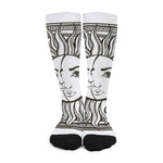 Bohemian Celestial Sun And Moon Print Long Socks