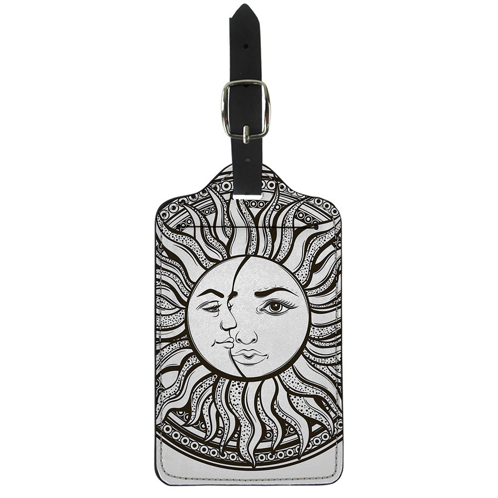 Bohemian Celestial Sun And Moon Print Luggage Tag