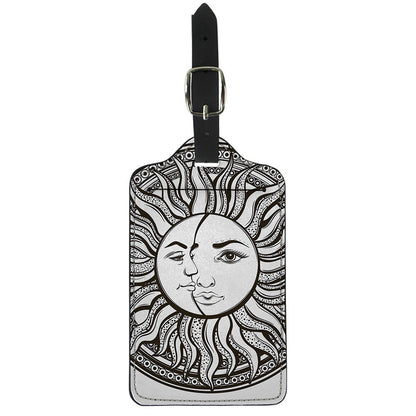 Bohemian Celestial Sun And Moon Print Luggage Tag