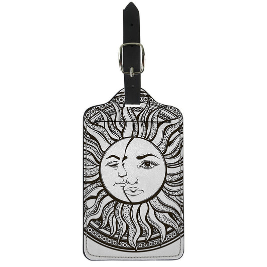 Bohemian Celestial Sun And Moon Print Luggage Tag