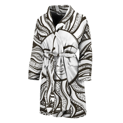 Bohemian Celestial Sun And Moon Print Men's Bathrobe