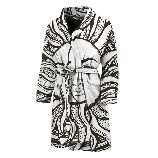 Bohemian Celestial Sun And Moon Print Men's Bathrobe