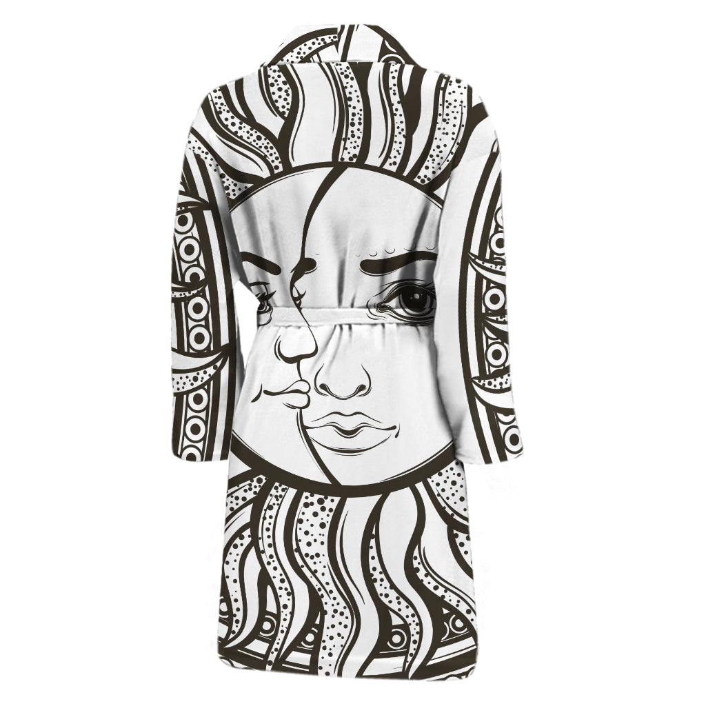 Bohemian Celestial Sun And Moon Print Men's Bathrobe