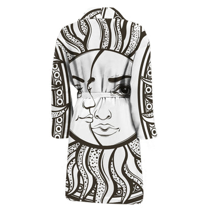Bohemian Celestial Sun And Moon Print Men's Bathrobe