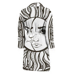 Bohemian Celestial Sun And Moon Print Men's Bathrobe