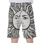 Bohemian Celestial Sun And Moon Print Men's Beach Shorts