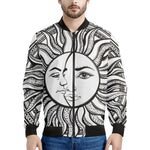 Bohemian Celestial Sun And Moon Print Men's Bomber Jacket