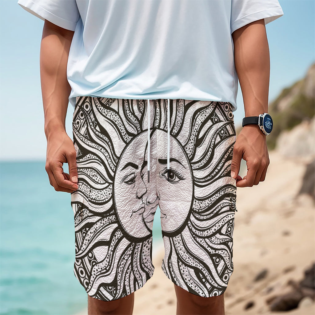 Bohemian Celestial Sun And Moon Print Men's Cargo Shorts