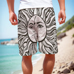 Bohemian Celestial Sun And Moon Print Men's Cargo Shorts