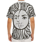 Bohemian Celestial Sun And Moon Print Men's Deep V-Neck Shirt