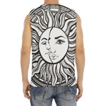 Bohemian Celestial Sun And Moon Print Men's Fitness Tank Top