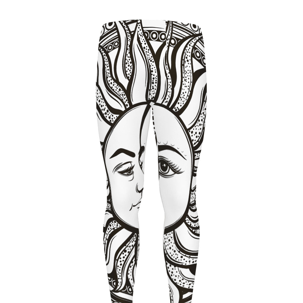 Bohemian Celestial Sun And Moon Print Men's leggings