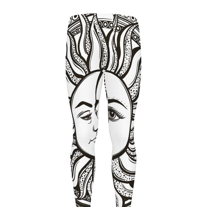 Bohemian Celestial Sun And Moon Print Men's leggings