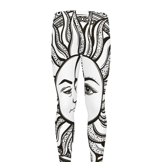 Bohemian Celestial Sun And Moon Print Men's leggings