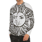 Bohemian Celestial Sun And Moon Print Men's Long Sleeve Rash Guard