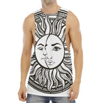 Bohemian Celestial Sun And Moon Print Men's Muscle Tank Top