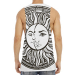Bohemian Celestial Sun And Moon Print Men's Muscle Tank Top