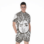 Bohemian Celestial Sun And Moon Print Men's Rompers