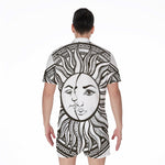 Bohemian Celestial Sun And Moon Print Men's Rompers