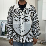 Bohemian Celestial Sun And Moon Print Men's Shirt Jacket