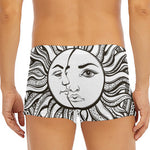 Bohemian Celestial Sun And Moon Print Men's Short Boxer Briefs
