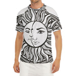 Bohemian Celestial Sun And Moon Print Men's Short Sleeve Rash Guard
