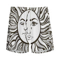 Bohemian Celestial Sun And Moon Print Men's Athletic Shorts