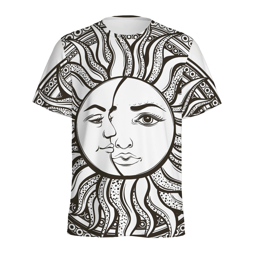 Bohemian Celestial Sun And Moon Print Men's Sports T-Shirt