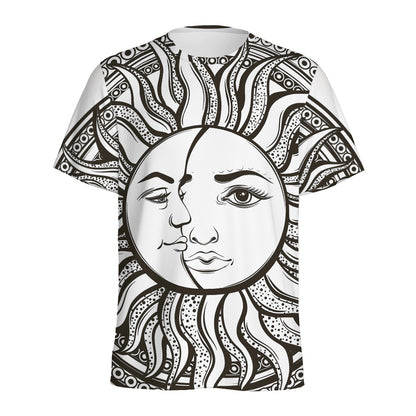 Bohemian Celestial Sun And Moon Print Men's Sports T-Shirt