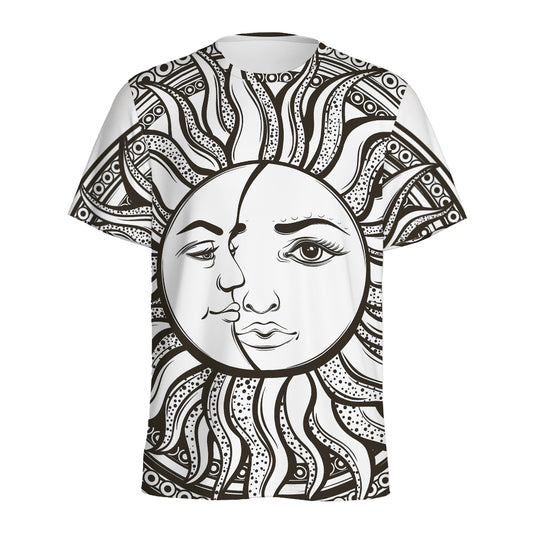 Bohemian Celestial Sun And Moon Print Men's Sports T-Shirt