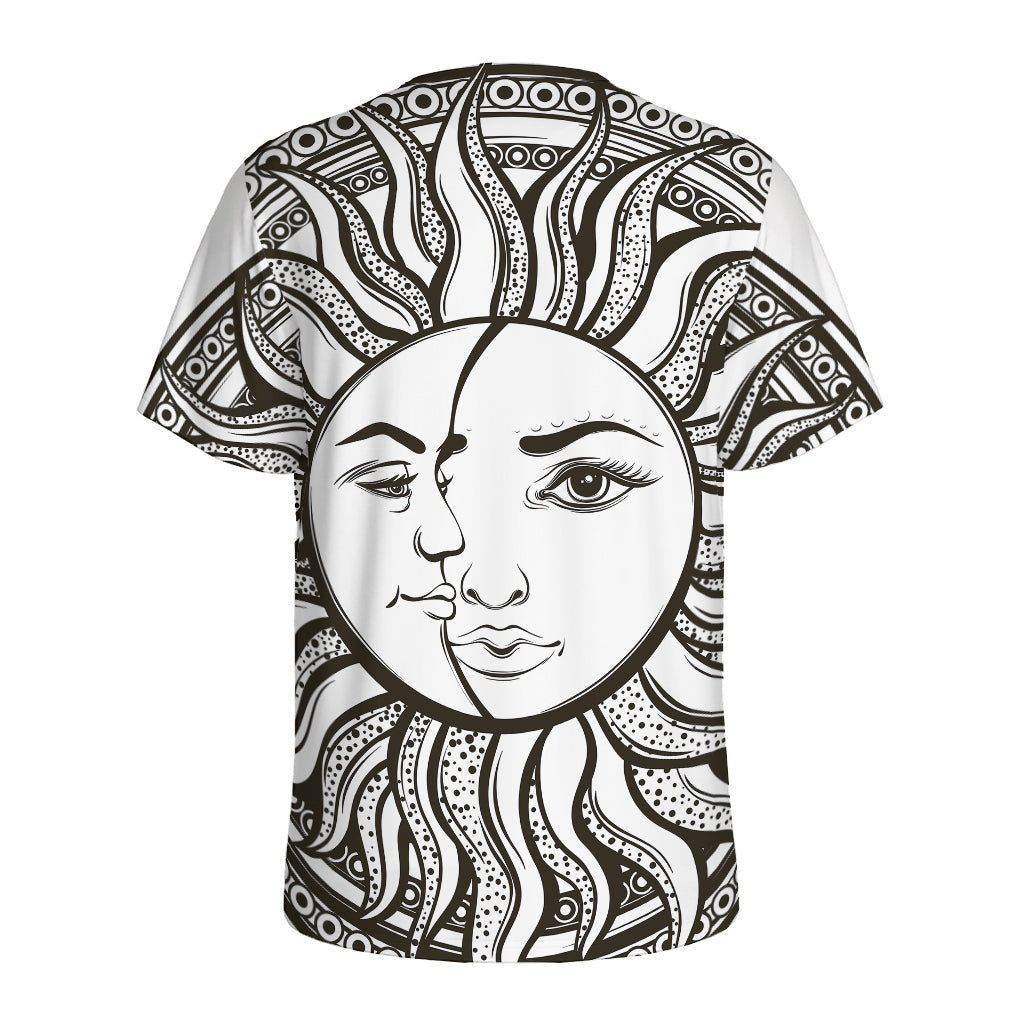 Bohemian Celestial Sun And Moon Print Men's Sports T-Shirt