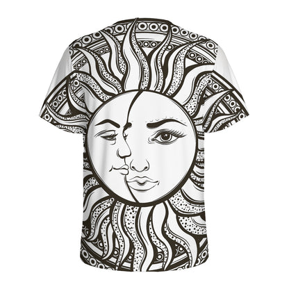 Bohemian Celestial Sun And Moon Print Men's Sports T-Shirt
