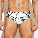 Bohemian Celestial Sun And Moon Print Men's Swim Briefs