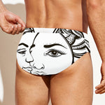 Bohemian Celestial Sun And Moon Print Men's Swim Briefs