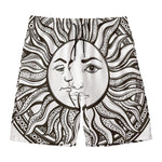Bohemian Celestial Sun And Moon Print Men's Swim Trunks