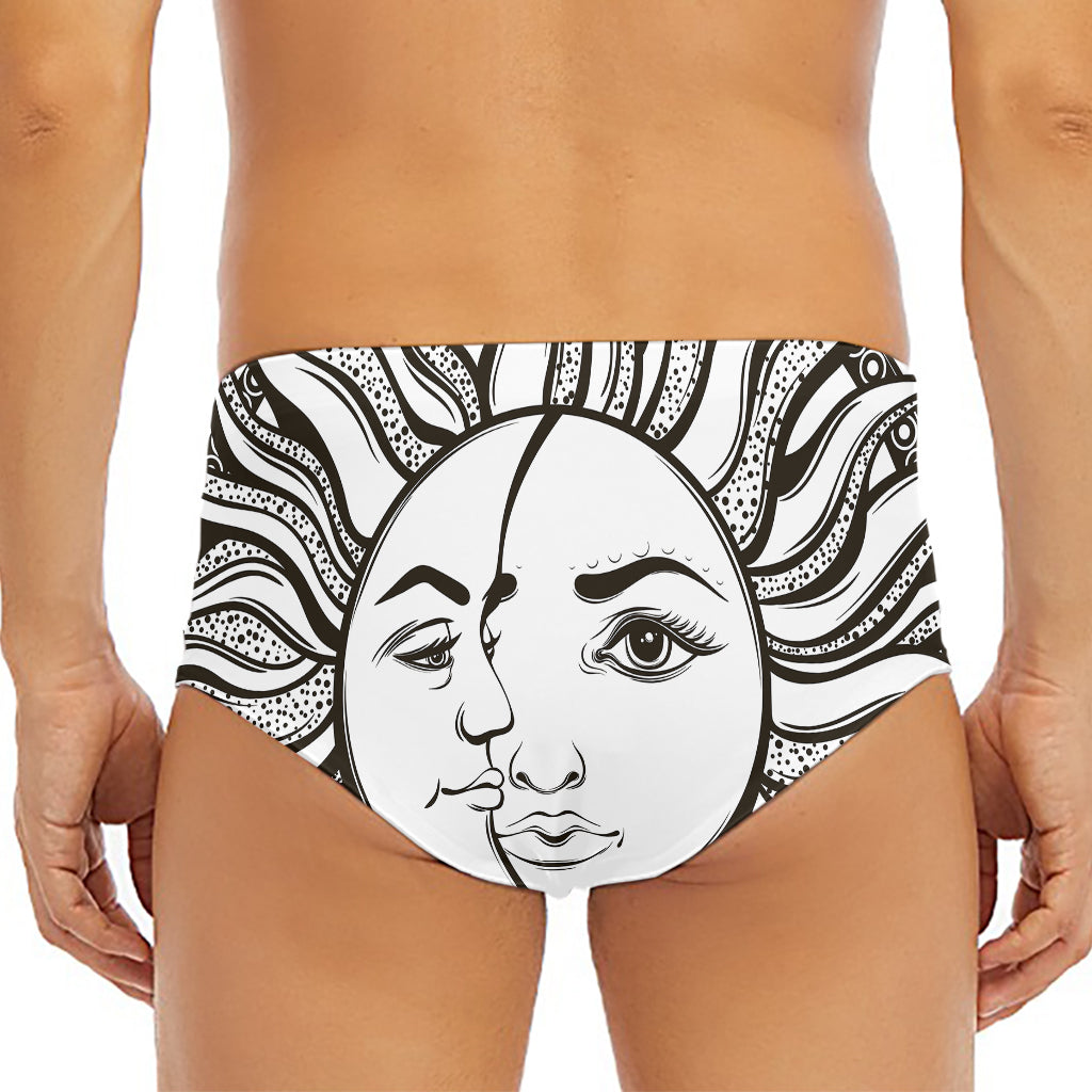 Bohemian Celestial Sun And Moon Print Men's Triangle Swim Briefs
