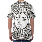 Bohemian Celestial Sun And Moon Print Men's Velvet T-Shirt