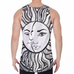 Bohemian Celestial Sun And Moon Print Men's Velvet Tank Top