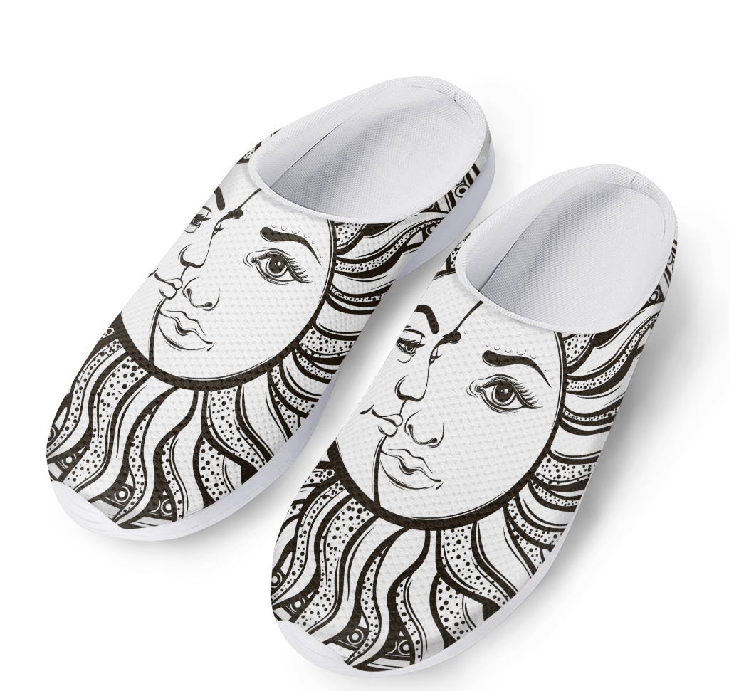 Bohemian Celestial Sun And Moon Print Mesh Casual Shoes