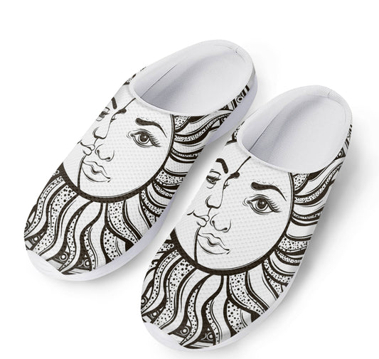 Bohemian Celestial Sun And Moon Print Mesh Casual Shoes