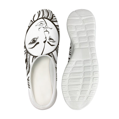 Bohemian Celestial Sun And Moon Print Mesh Casual Shoes