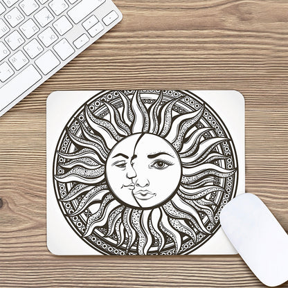 Bohemian Celestial Sun And Moon Print Mouse Pad
