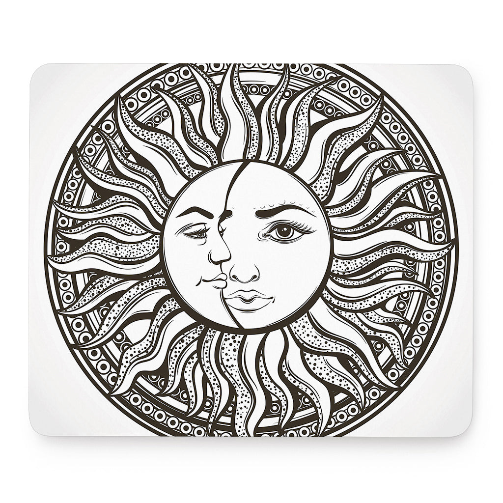 Bohemian Celestial Sun And Moon Print Mouse Pad