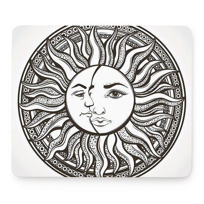 Bohemian Celestial Sun And Moon Print Mouse Pad