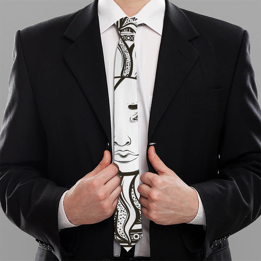 Bohemian Celestial Sun And Moon Print Necktie